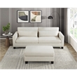 Lexicon Zeke Textured 2pc Set Sofa Ottoman in Ivory