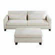 Lexicon Zeke Textured 2pc Set Sofa Ottoman in Ivory
