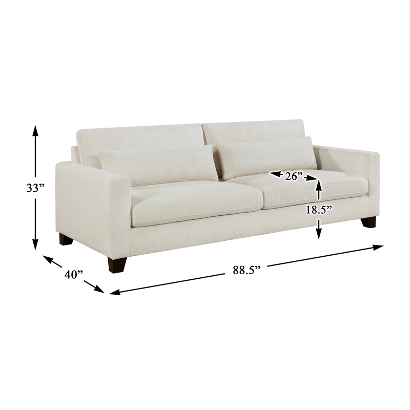 Lexicon Zeke Textured 2pc Set Sofa Ottoman in Ivory