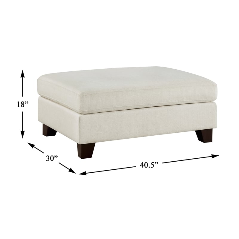 Lexicon Zeke Textured 2pc Set Sofa Ottoman in Ivory