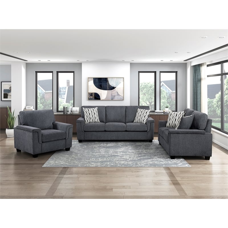 Lexicon Chelsea Chenille Chair in Dark Gray