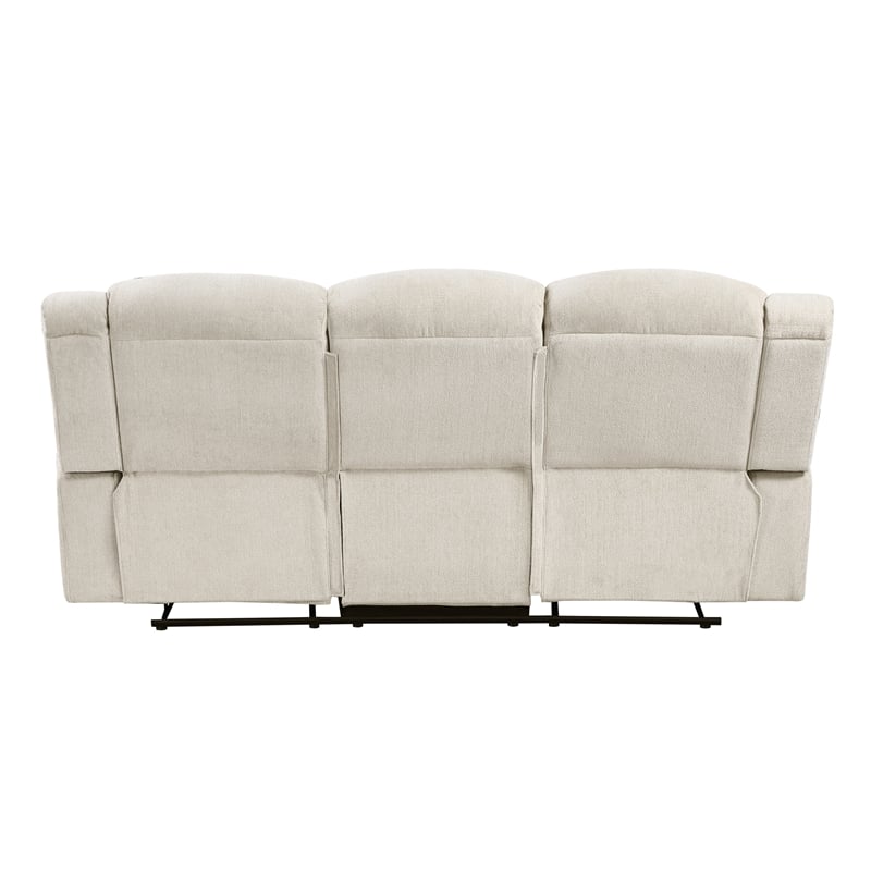 Lexicon Nutmeg Chenille Double Reclining Sofa in Beige