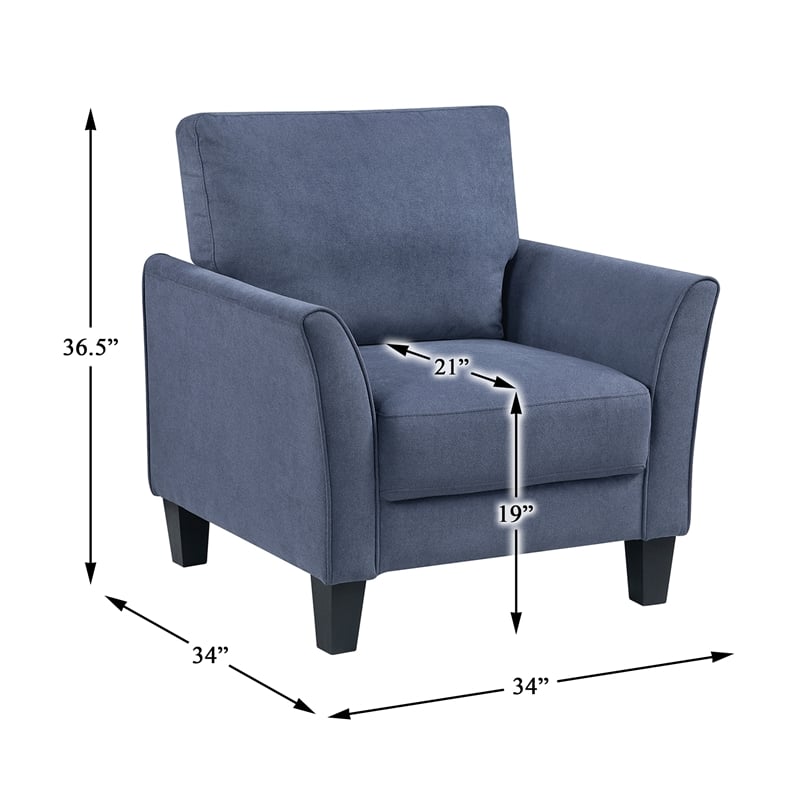 Lexicon Aliana Textured Fabric Chair in Blue