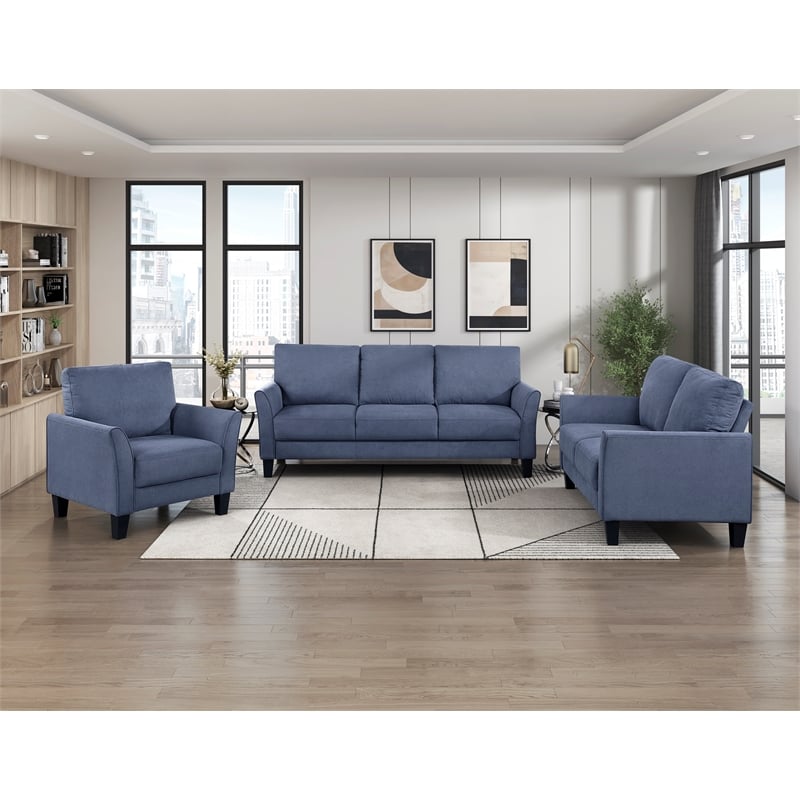 Lexicon Aliana Textured Fabric Chair in Blue