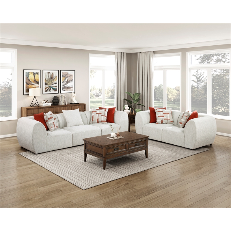 Lexicon Franz Chenille Love Seat in Beige