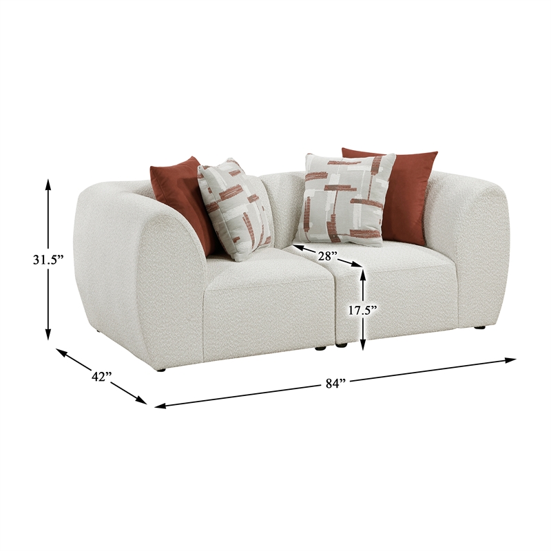 Lexicon Franz Chenille Love Seat in Beige