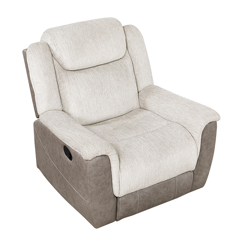 Lexicon Harriette Chenille Reclining Chair in Beige