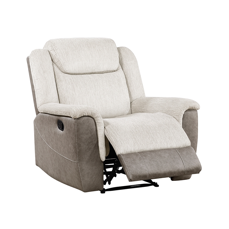 Lexicon Harriette Chenille Reclining Chair in Beige