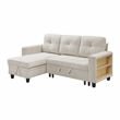 Lexicon Robinson Boucle Sectional with Reversible Chaise & Pull-out Bed in Beige