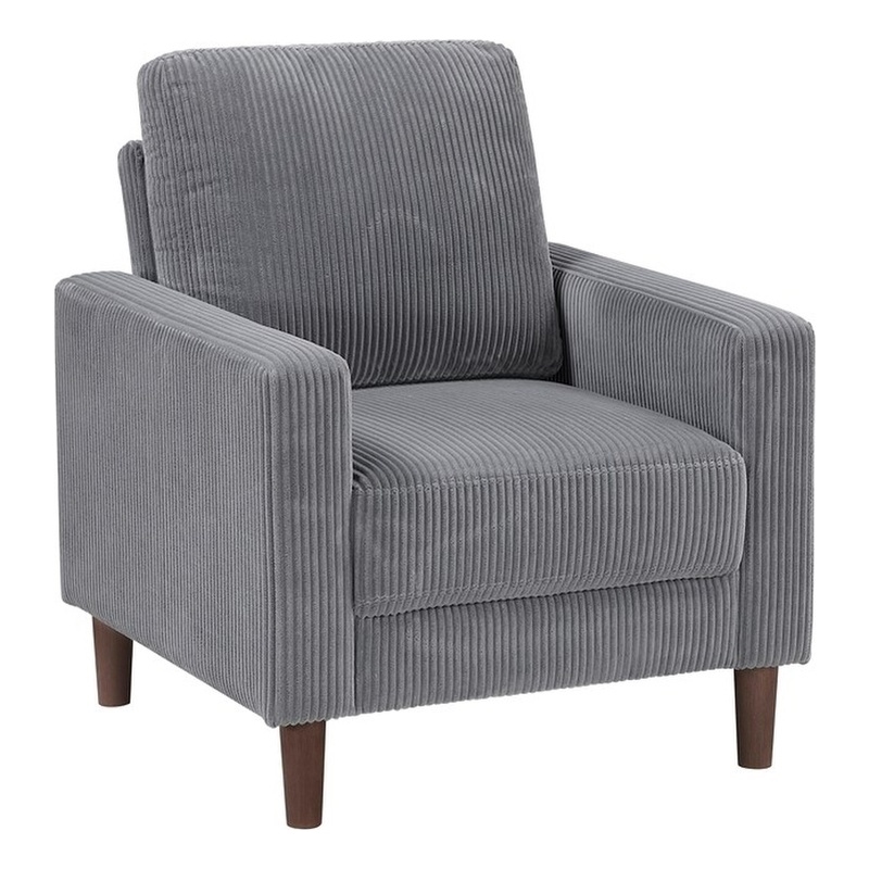 Lexicon Crandall Corduroy Fabric Chair in Gray