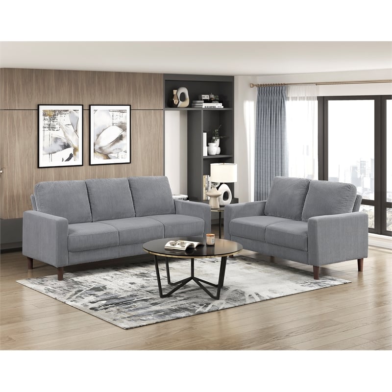 Lexicon Crandall Corduroy Fabric Sofa in Gray