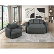 Lexicon Tomball Corduroy Swivel Chair in Dark Gray
