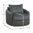 Lexicon Tomball Corduroy Swivel Chair in Dark Gray