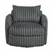 Lexicon Tomball Corduroy Swivel Chair in Dark Gray