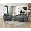 Lexicon Tomball Corduroy Swivel Chair in Dark Gray