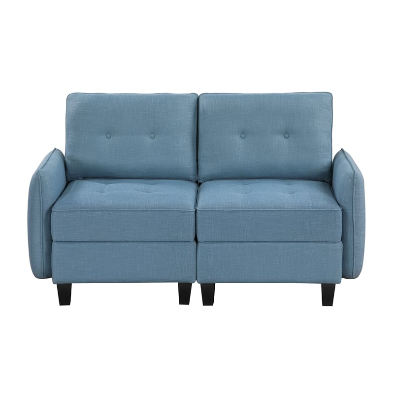 Lexicon Garren Textured Love Seat in Blue