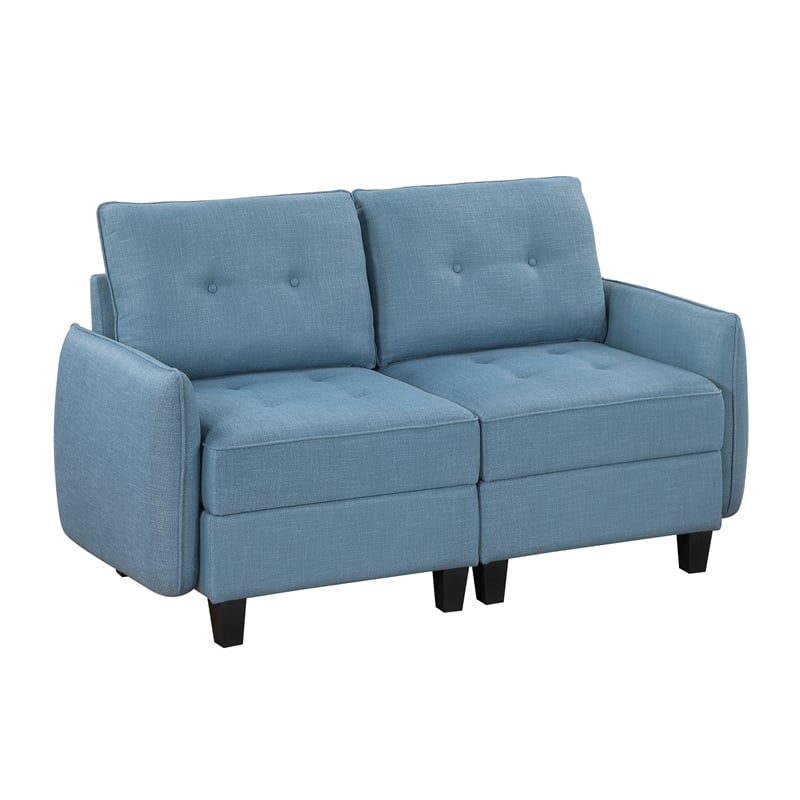 Lexicon Garren Textured Love Seat in Blue