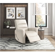 Lexicon Dimitri Faux Leather Swivel Glider Reclining Chair in Beige