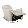 Lexicon Dimitri Faux Leather Swivel Glider Reclining Chair in Beige