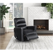 Lexicon Dimitri Faux Leather Swivel Glider Reclining Chair in Black