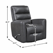 Lexicon Dimitri Faux Leather Swivel Glider Reclining Chair in Gray