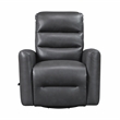 Lexicon Dimitri Faux Leather Swivel Glider Reclining Chair in Gray