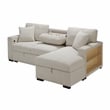 Lexicon Pompano Boucle Sectional with Right Chaise & Pull-out Bed in Beige