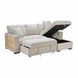 Lexicon Pompano Boucle Sectional with Right Chaise & Pull-out Bed in Beige