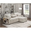 Lexicon Pompano Boucle Sectional with Right Chaise & Pull-out Bed in Beige