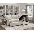 Lexicon Pompano Boucle Sectional with Right Chaise & Pull-out Bed in Beige