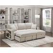 Lexicon Pompano Boucle Sectional with Right Chaise & Pull-out Bed in Beige
