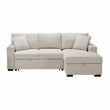 Lexicon Pompano Boucle Sectional with Right Chaise & Pull-out Bed in Beige