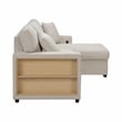 Lexicon Pompano Boucle Sectional with Right Chaise & Pull-out Bed in Beige