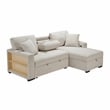 Lexicon Pompano Boucle Sectional with Right Chaise & Pull-out Bed in Beige