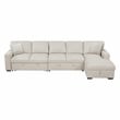 Lexicon Pompano Boucle Sectional with Right Chaise & Pull-out Bed in Beige