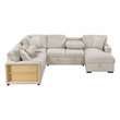 Lexicon Pompano Boucle Sectional with Right Chaise & Pull-out Bed in Beige