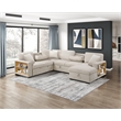 Lexicon Pompano Boucle Sectional with Right Chaise & Pull-out Bed in Beige