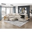 Lexicon Pompano Boucle Sectional with Right Chaise & Pull-out Bed in Beige