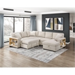 Lexicon Pompano Boucle Sectional with Right Chaise & Pull-out Bed in Beige