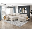 Lexicon Pompano Boucle Sectional with Right Chaise & Pull-out Bed in Beige
