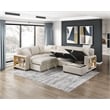Lexicon Pompano Boucle Sectional with Right Chaise & Pull-out Bed in Beige