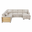 Lexicon Pompano Boucle Sectional with Right Chaise & Pull-out Bed in Beige