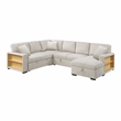 Lexicon Pompano Boucle Sectional with Right Chaise & Pull-out Bed in Beige