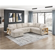 Lexicon Pompano Boucle Sectional with Left Chaise & Pull-out Bed in Beige