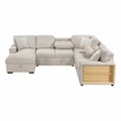 Lexicon Pompano Boucle Sectional with Left Chaise & Pull-out Bed in Beige