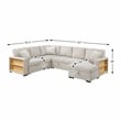 Lexicon Pompano Boucle Sectional with Left Chaise & Pull-out Bed in Beige