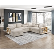 Lexicon Pompano Boucle Sectional with Left Chaise & Pull-out Bed in Beige