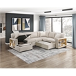 Lexicon Pompano Boucle Sectional with Left Chaise & Pull-out Bed in Beige
