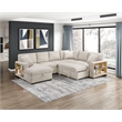 Lexicon Pompano Boucle Sectional with Left Chaise & Pull-out Bed in Beige