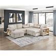 Lexicon Pompano Boucle Sectional with Left Chaise & Pull-out Bed in Beige